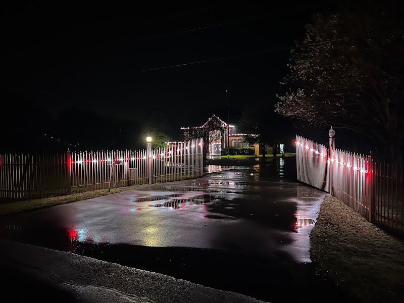 Christmas light installation on home